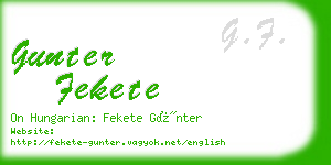 gunter fekete business card